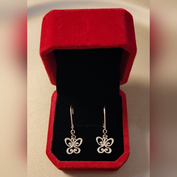 James Avery Retired 14K Gold Butterfly Dangle Lever Back Earrings RARE Gift - Picture 8 of 9